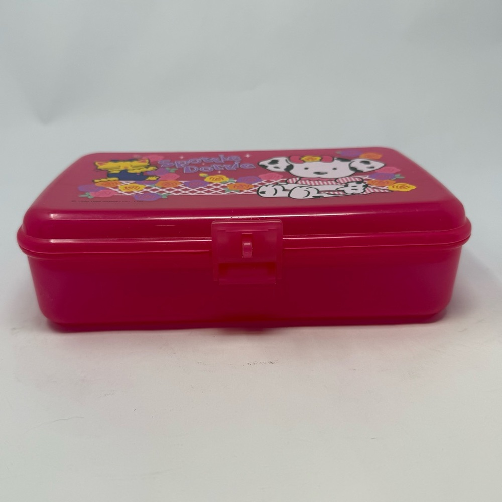 Sanrio Vintage 90s Spottie Dottie & Cat Pink Plastic Pencil/Stationary Box - Picture 7 of 15